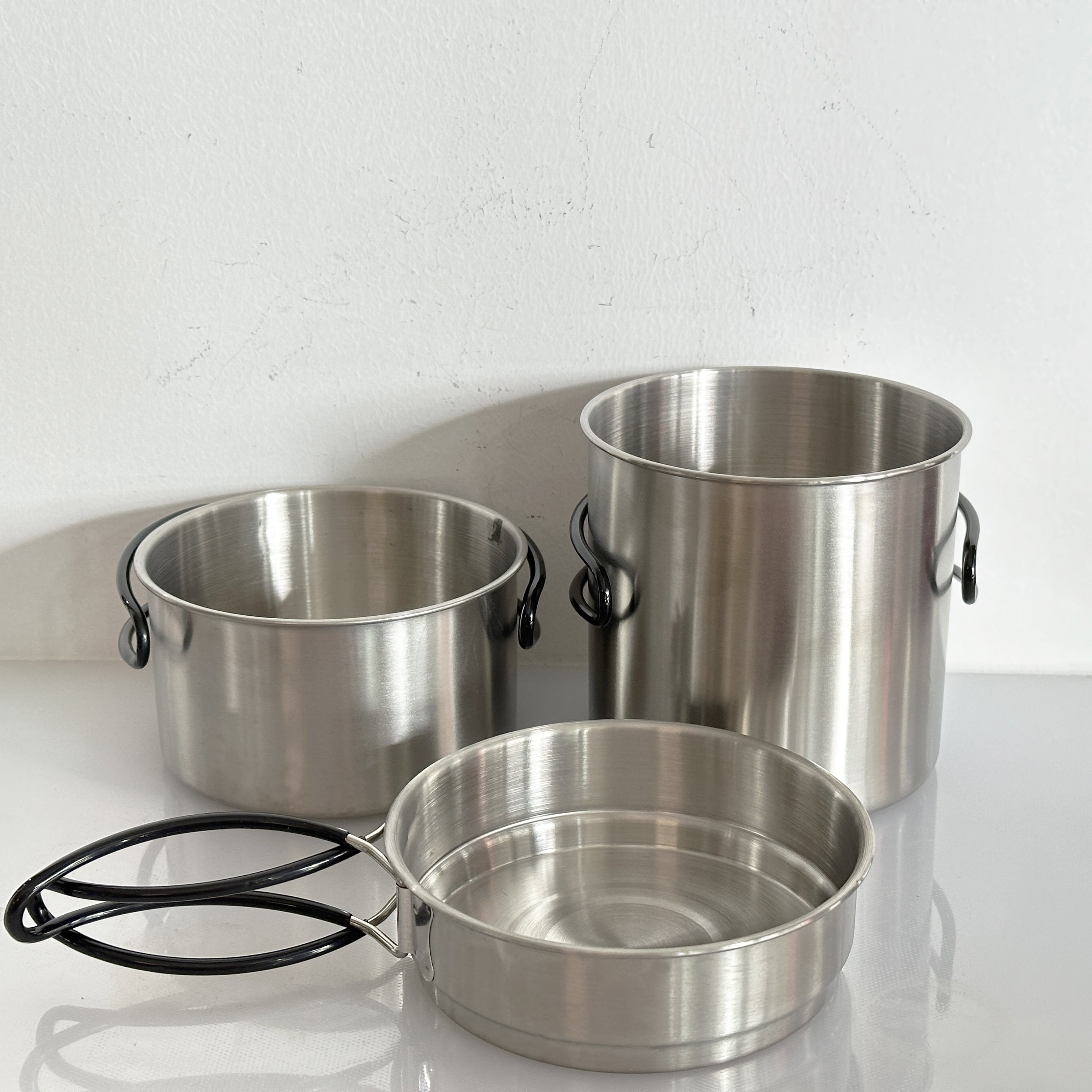 304 Stainless steel camping cookware set Portable Outdoor Cooking pots