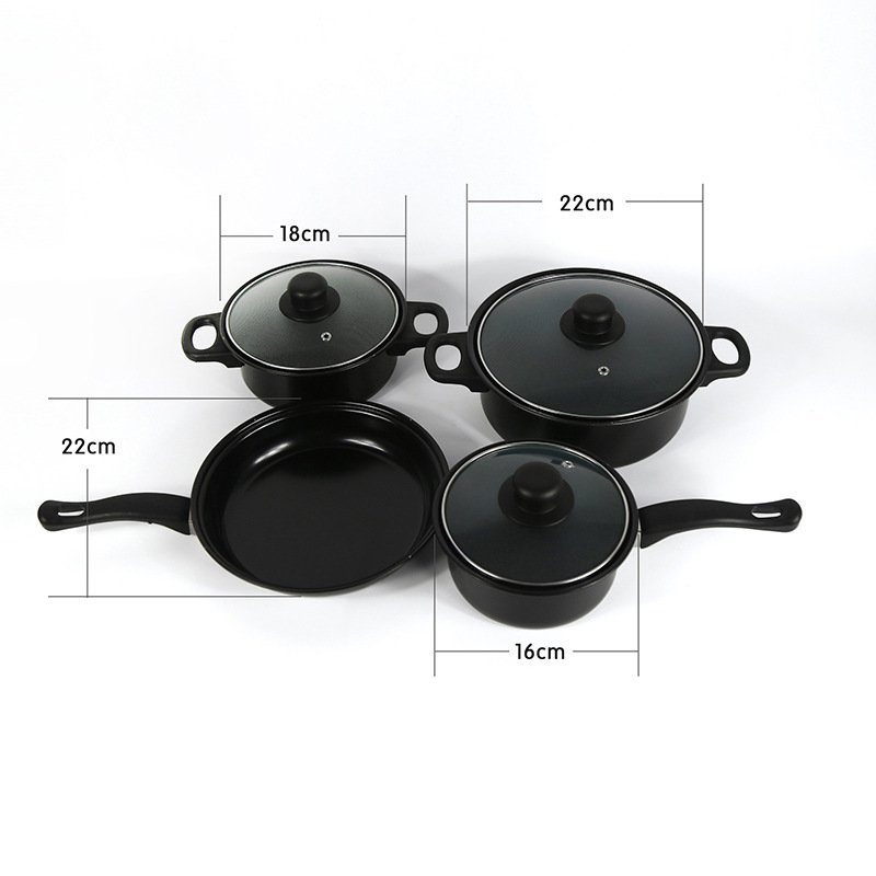 13-Piece Household Aluminium Cookware Set Non-Stick Colourful Soup Frying Milk and Stew Pots for Home Cooking