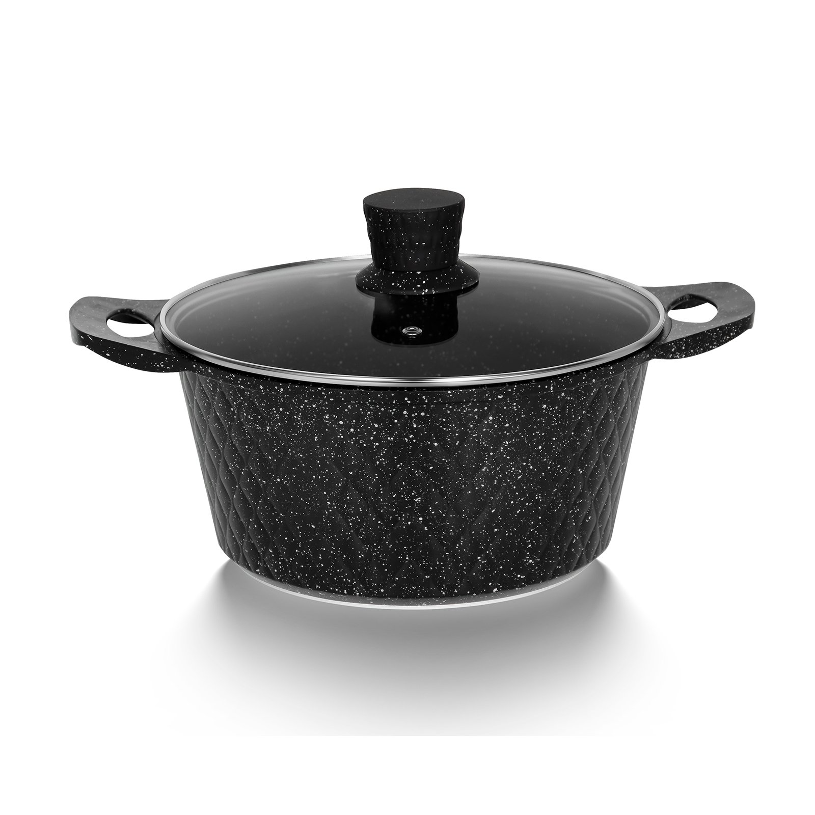 10 pcs High quality Die cast aluminum cookware sets diamond design 5 non stick marble coating casseroles