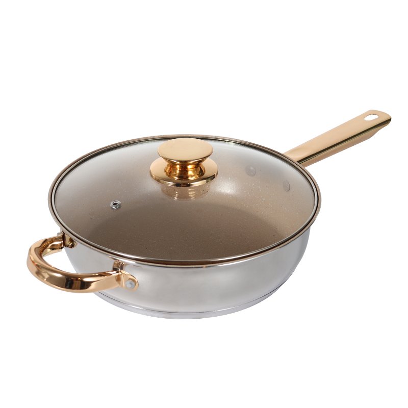 high quality factory bulk Restaurant kitchenware durable silvery non stick stainless steel cookware set