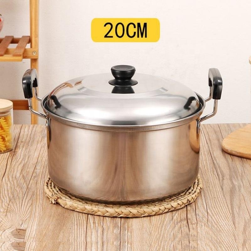 10PCS Wholesale Kitchen Cookware Set with Scantproof Handle Stock Pot Stainless Steel Cooking Pot