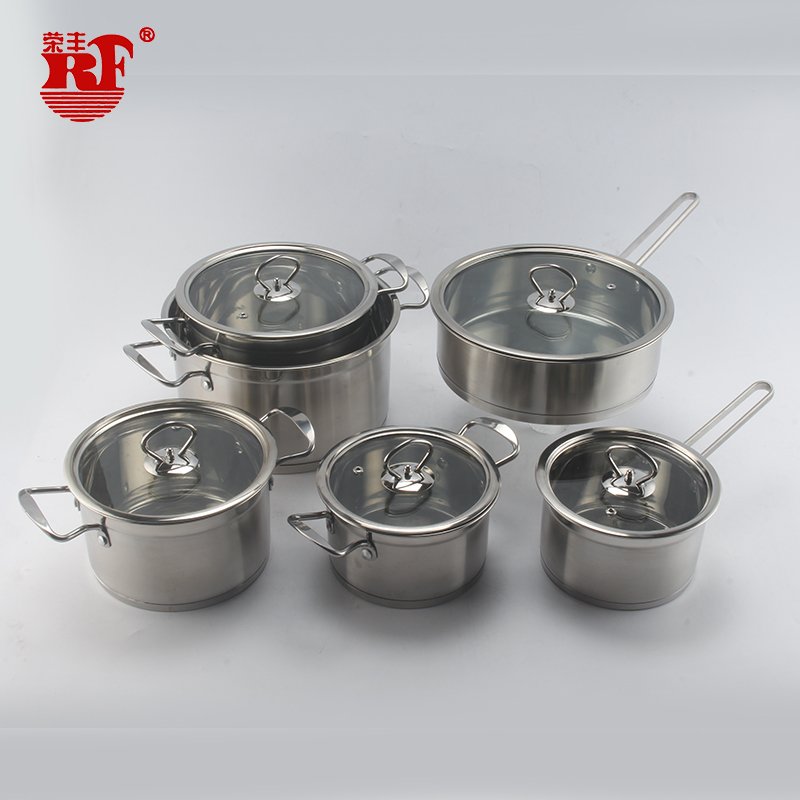 Yinhui 12pcs Stainless Steel Cookware Set Stock Pots and Pans High Casseroles Pot Set Cookware Set Cooking for Home