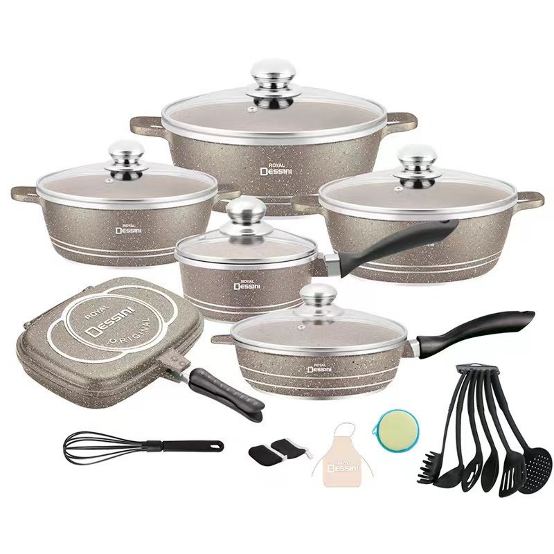 Best Selling Pot Set Multipurpose Pot Sustainable 23pieces Cookware Set Casserole