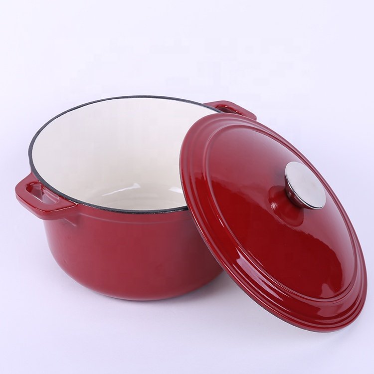 Custom High Quality Stocked Steamer Enamel Cast Iron Casserole Heating Cooking Pot