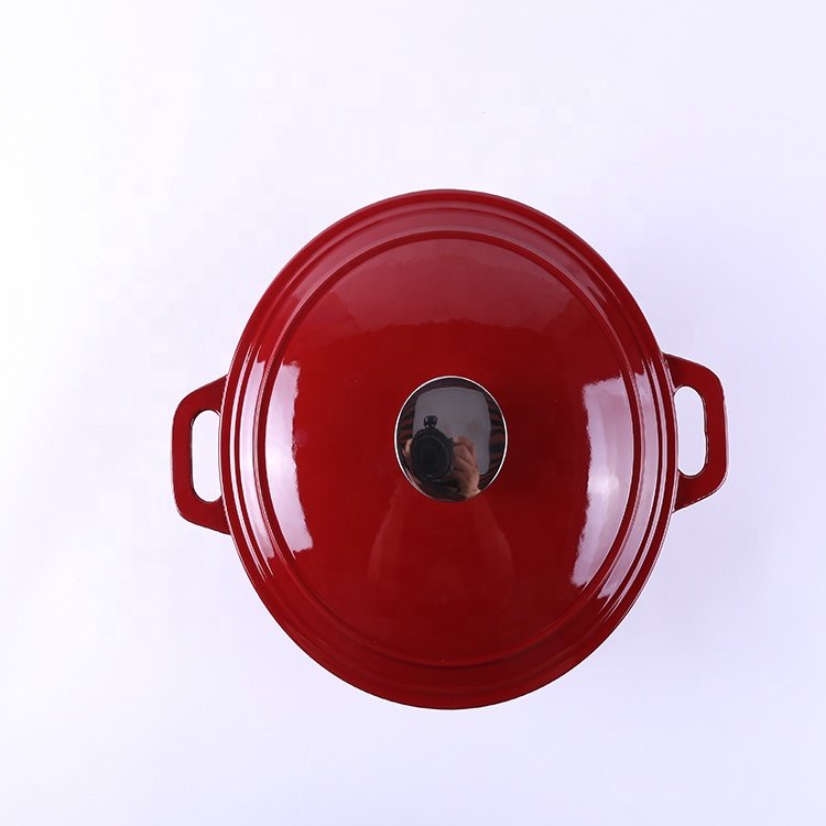 Custom High Quality Stocked Steamer Enamel Cast Iron Casserole Heating Cooking Pot
