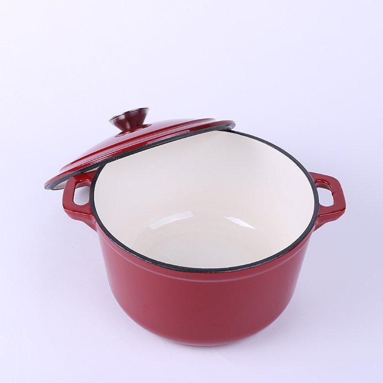 Custom High Quality Stocked Steamer Enamel Cast Iron Casserole Heating Cooking Pot