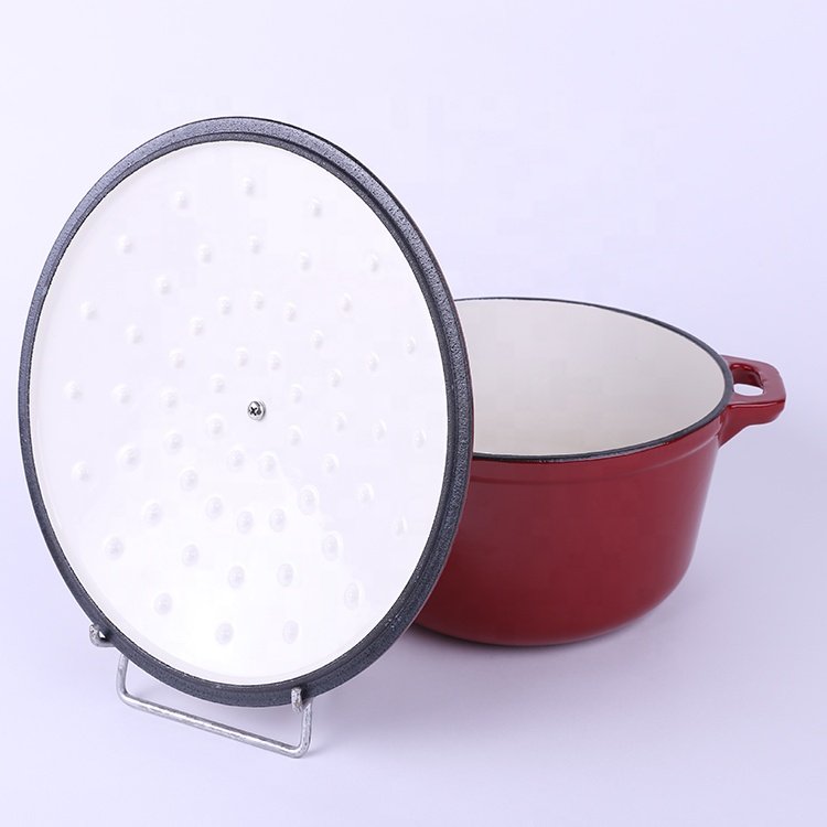 Custom High Quality Stocked Steamer Enamel Cast Iron Casserole Heating Cooking Pot