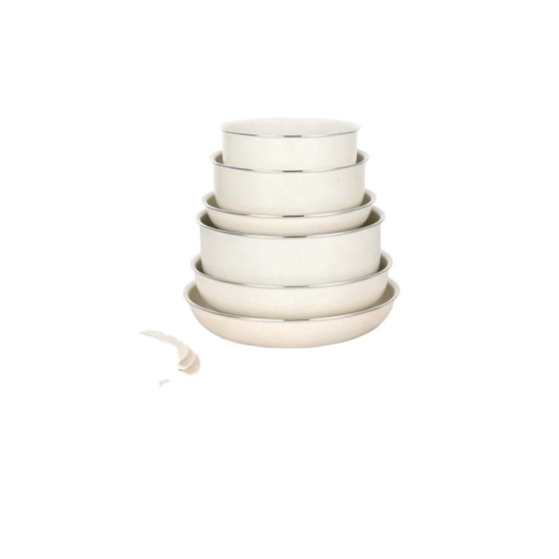 13pcs nonstick coating pressed aluminium detachable handle cookware set with silicone lid Oven saft
