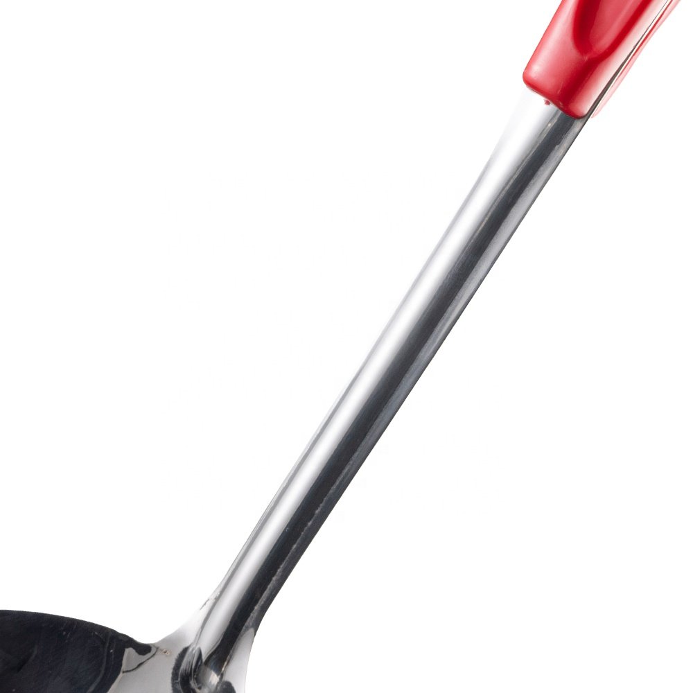 2-Piece Non-Stick Stainless Steel Cookware Set Metal Utensils Ladle and Slotted Pilaf Spatula Kitchen Items Red Kitchen Utensils