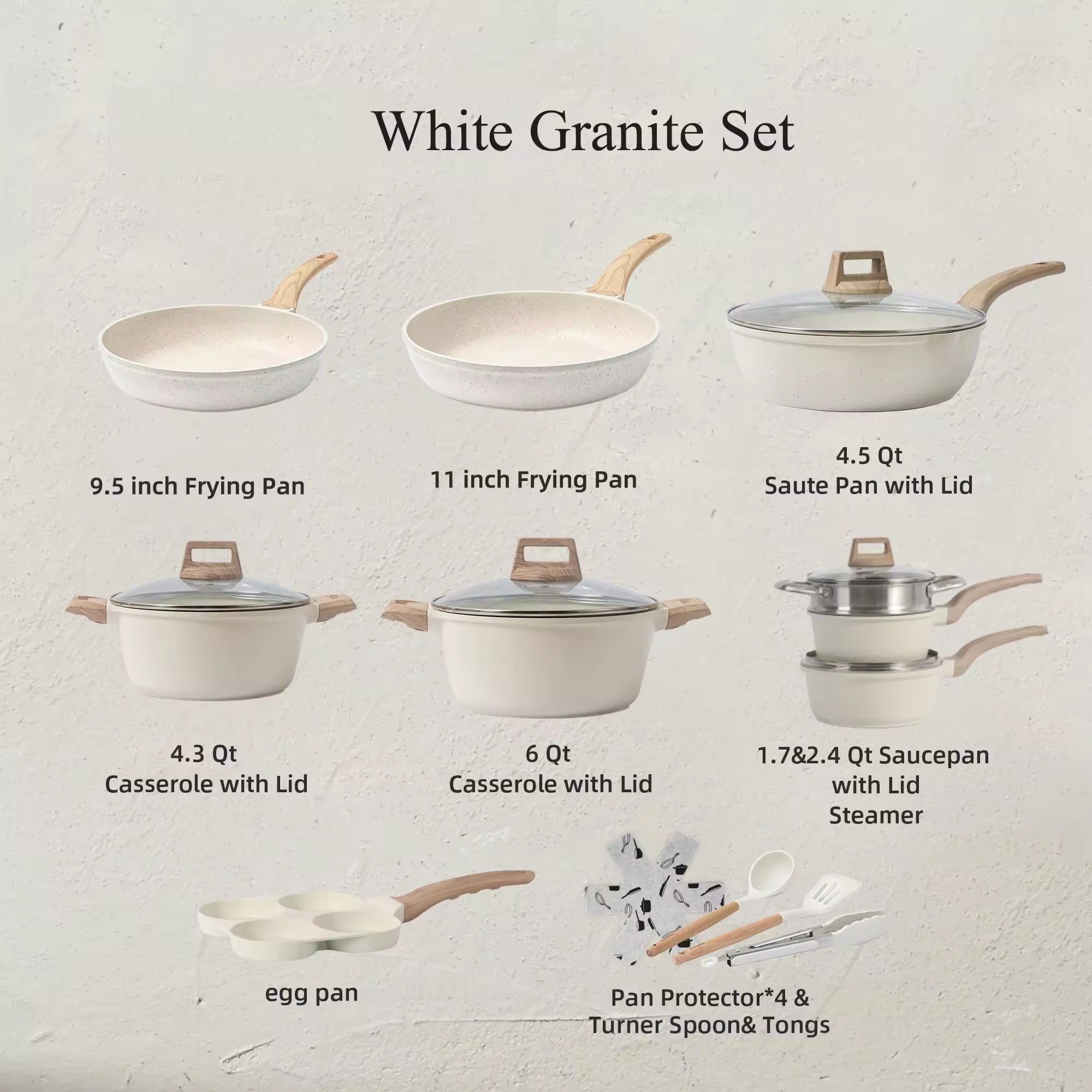 ASSMILE Factory Direct Supplier Kitchen Cookware Hot Selling Cookware Set Induction Bottom Pots and Pans Set Nonstick