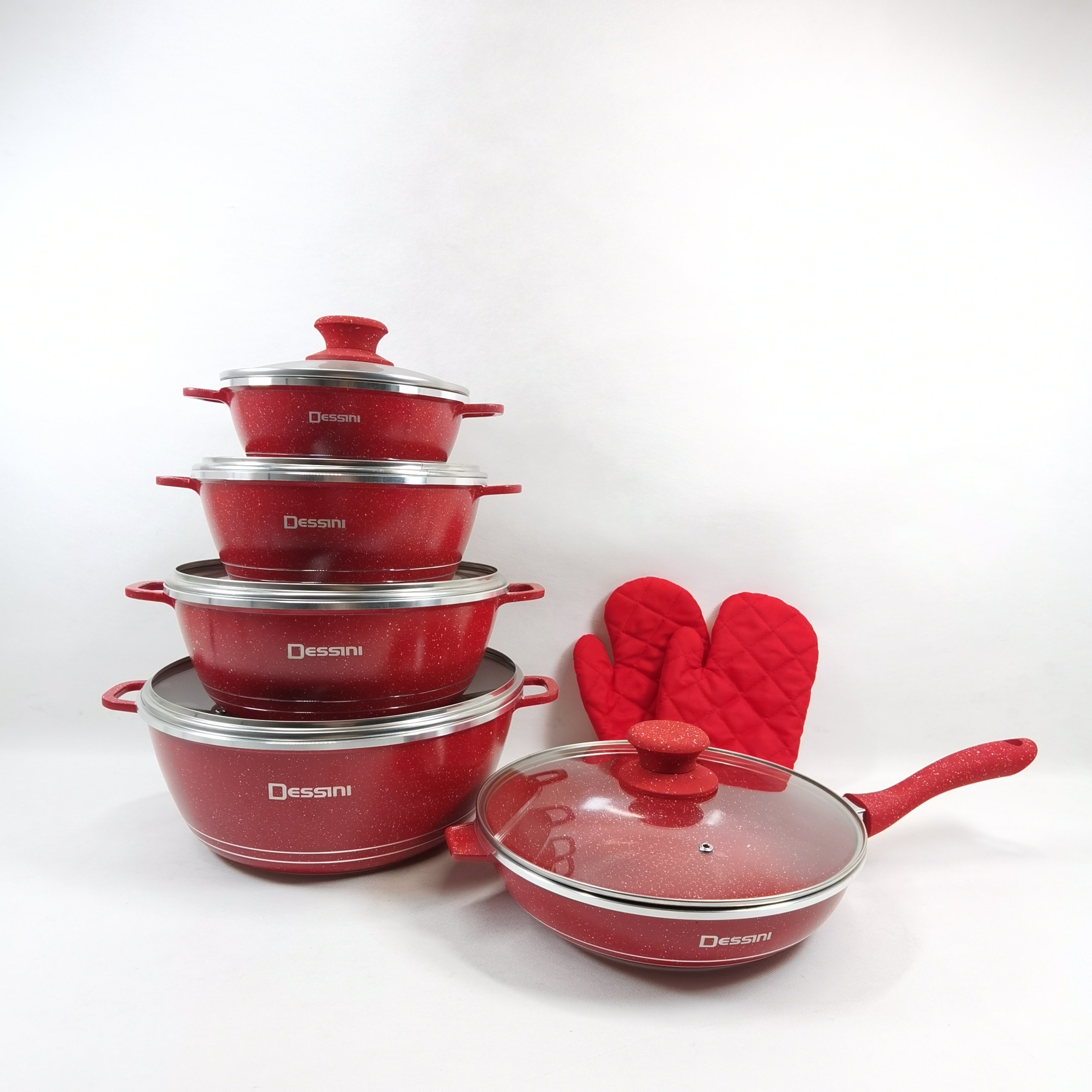 Hot-selling 12-piece cookware set, heated uniform coating cookware set, a full set of combined gas induction cooker