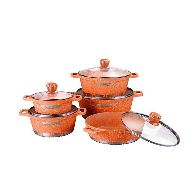 Home Party 10pieces Die Cast Granite 20/24/28/32/28cm Cookware Set Traditional Chinese Cookware Set Non-Stick