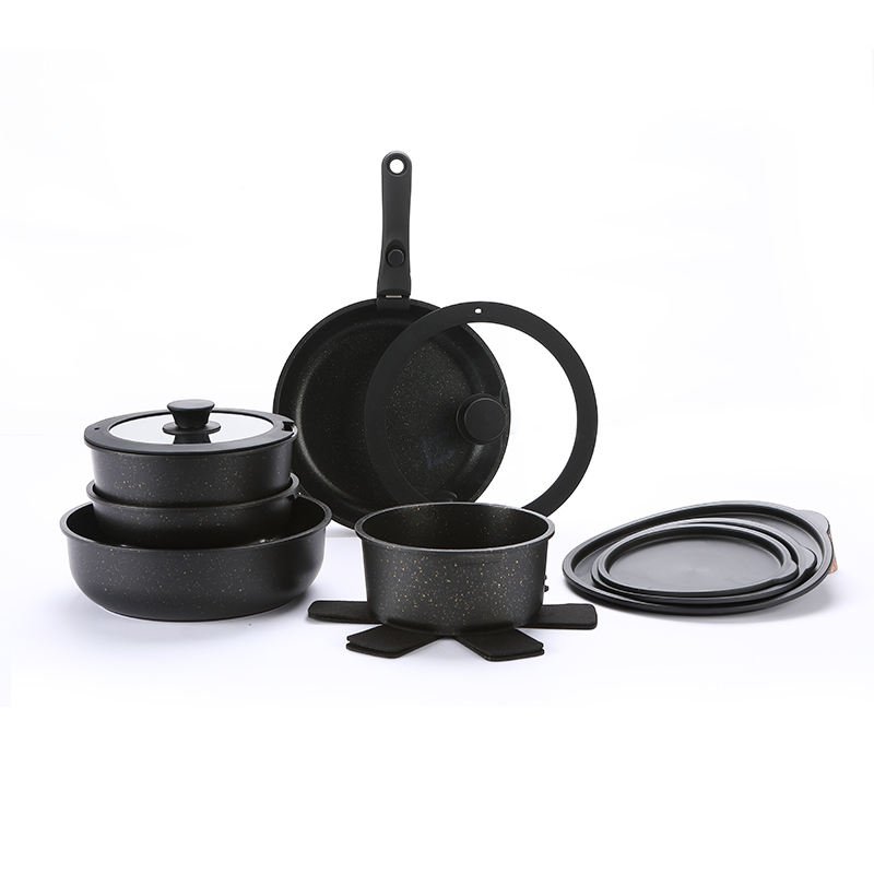 Customized Logo Acceptable 7pcs Non Stick Pots And Pans Set Die Casting Aluminium Cookware Set