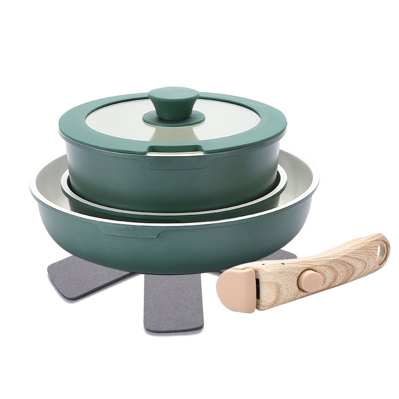 Customized Logo Acceptable 7pcs Non Stick Pots And Pans Set Die Casting Aluminium Cookware Set