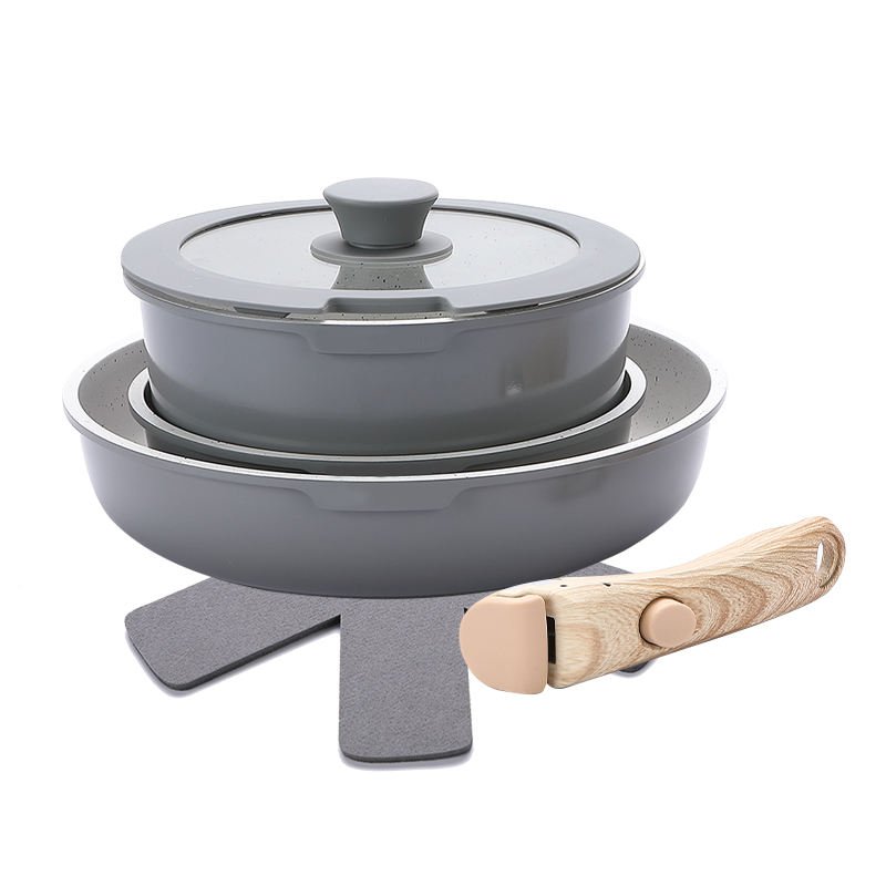 Customized Logo Acceptable 7pcs Non Stick Pots And Pans Set Die Casting Aluminium Cookware Set