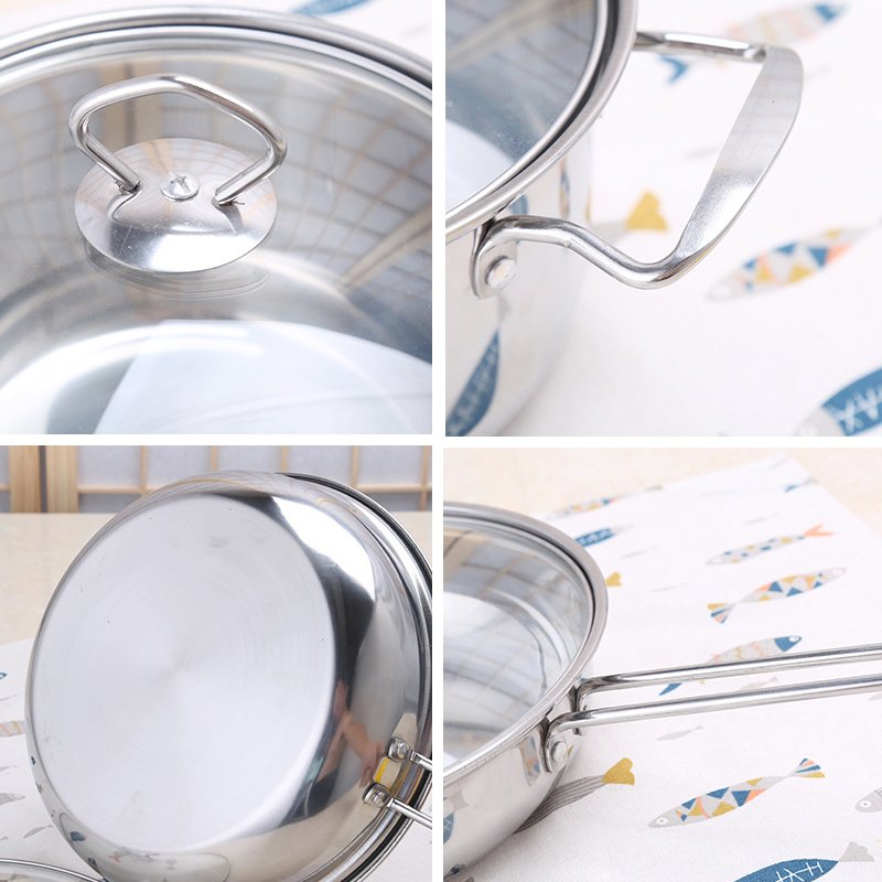 Wholesale Stainless Steel Cooking Cookware Milk Pot Soup Pot Kitchen Sets Pan Cookware 18Pcs Induction Cookware Set