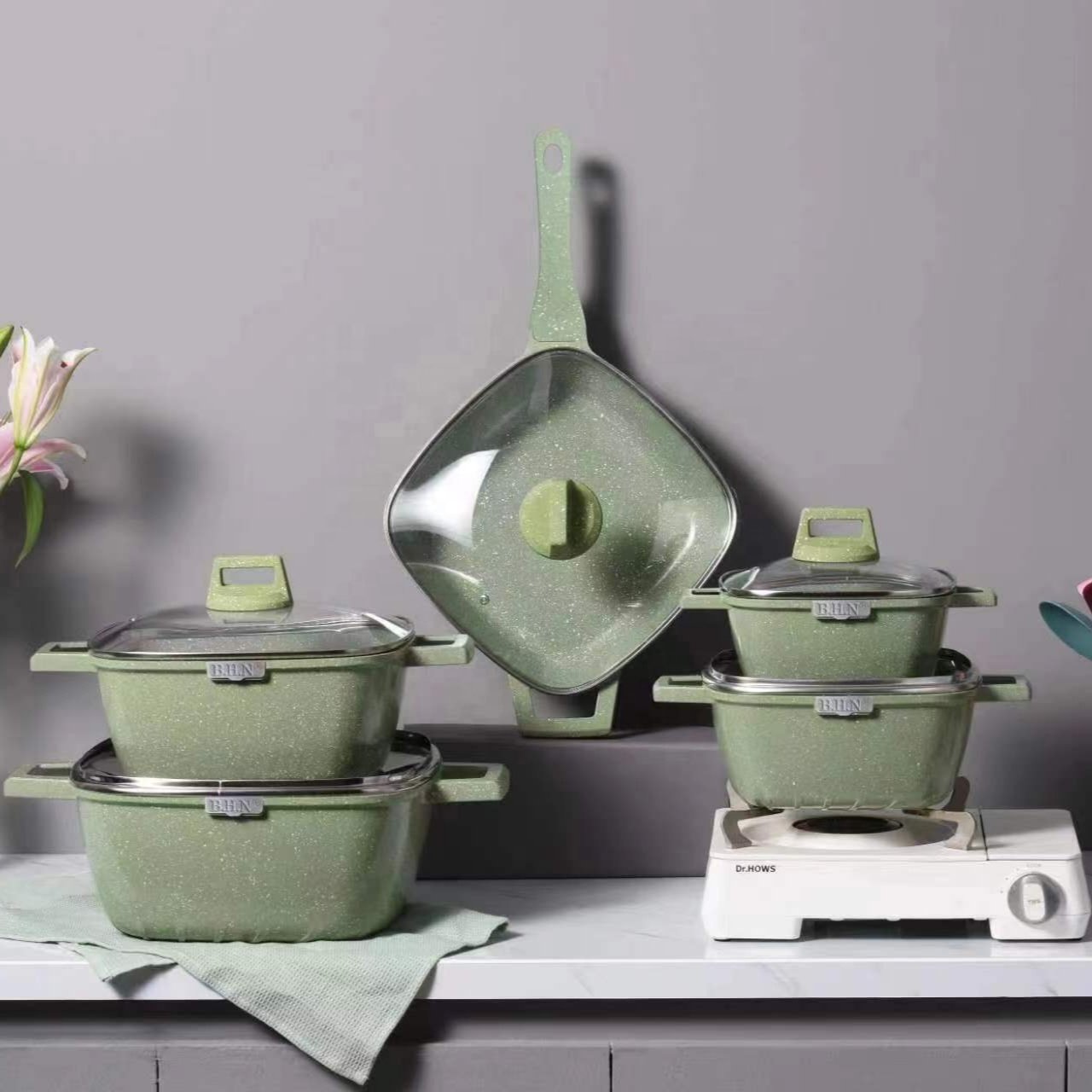 Kitchen Essentials Nonstick Cookware Set 21-Piece Cookware Set, Pots, Pans and Utensils