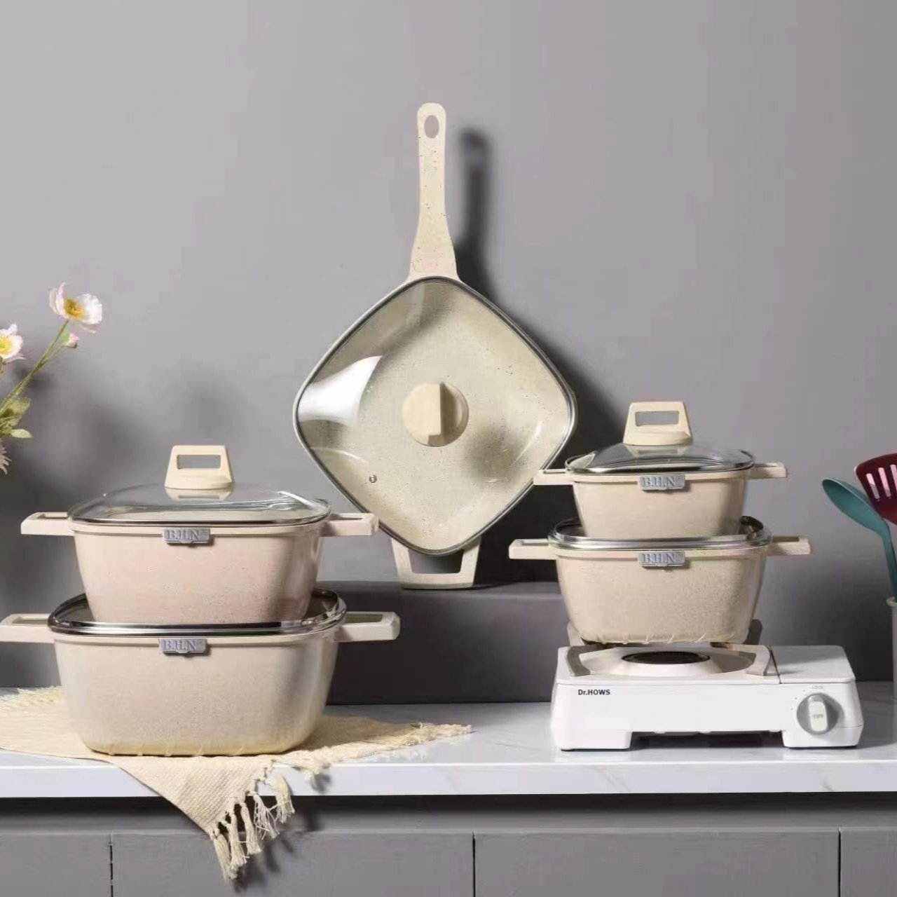 Kitchen Essentials Nonstick Cookware Set 21-Piece Cookware Set, Pots, Pans and Utensils