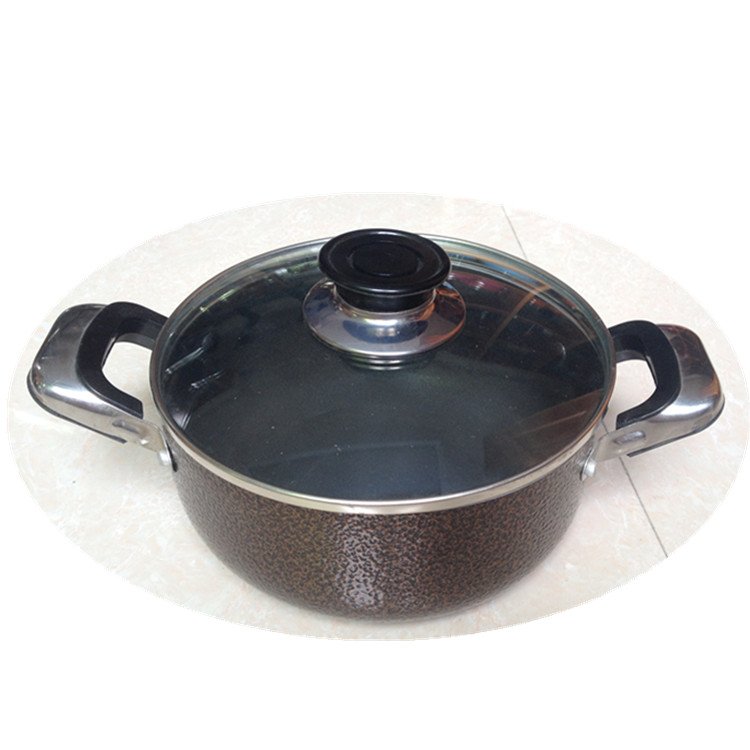 Small 5pcs aluminum pressed non-stick casserole 18-26cm non stick cookwate set with glass lid