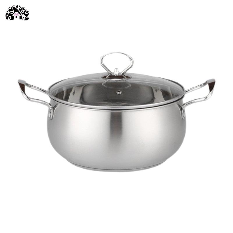 Saucepan Stainless Steel Stock Pots Stewpot with Double Handles Double Bottom Stainless Steel Handles with Bright Polished