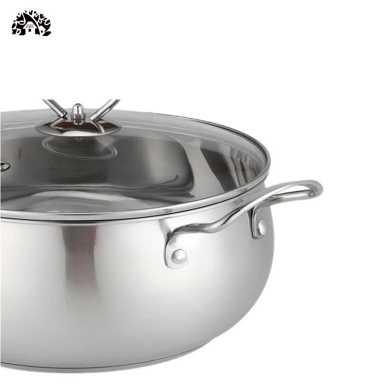 Saucepan Stainless Steel Stock Pots Stewpot with Double Handles Double Bottom Stainless Steel Handles with Bright Polished