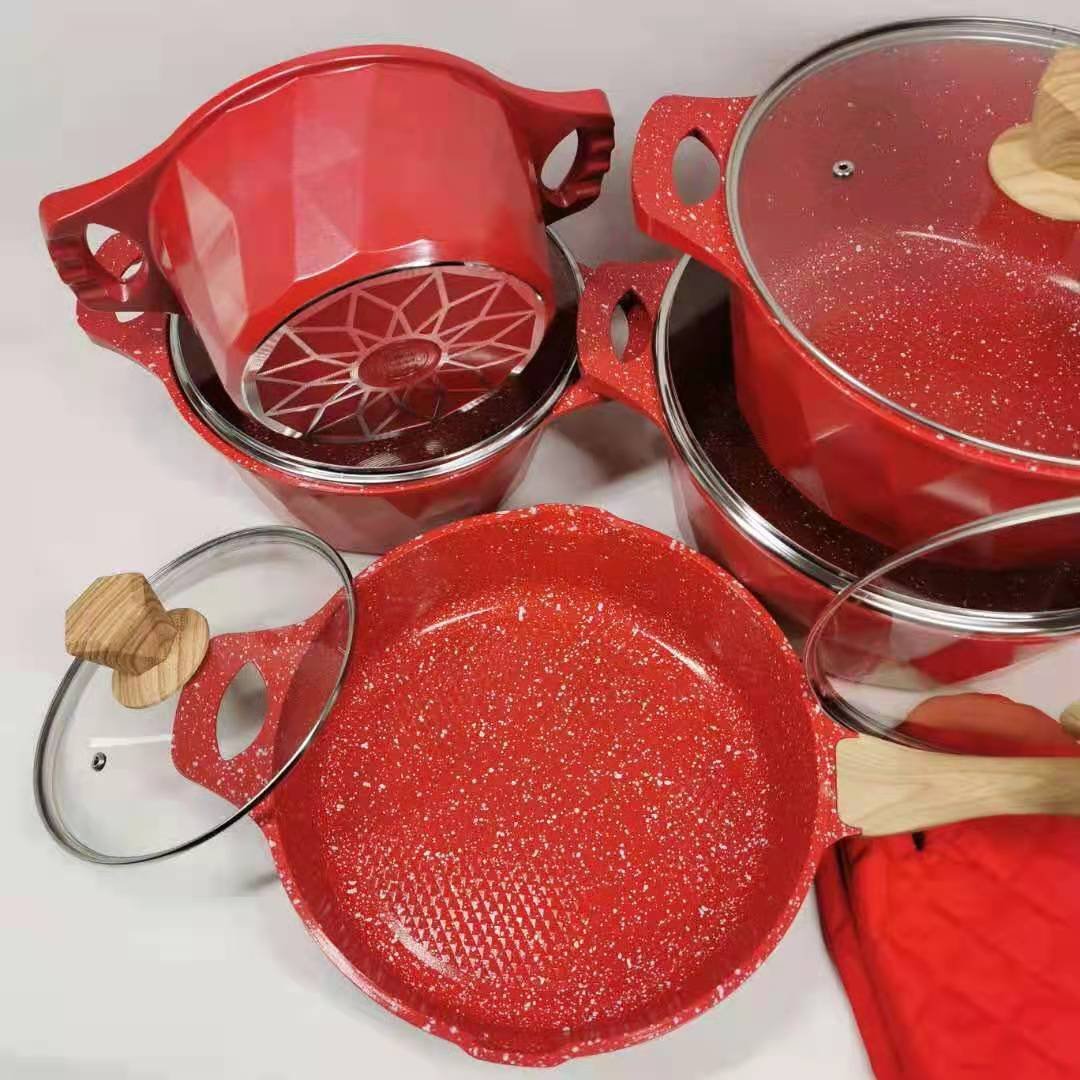 Aluminium Alloy non stick kitchen wear single nonstick cookware 3 set