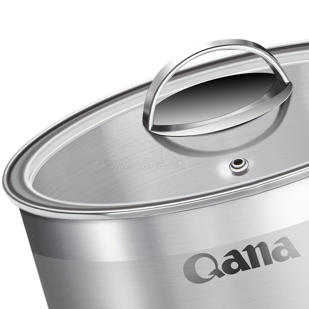 QANA Factory Wholesale OEM Stainless Steel induction Cookware Kitchen Utensils Tools Cooking Pots pan aluminum cookware sets