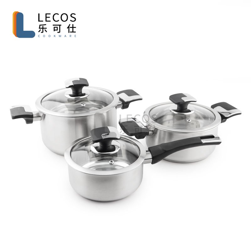 6pcs Custom Popular Design Pots and Pans Sets Multifunction Cooking Induction Base Cookware Set