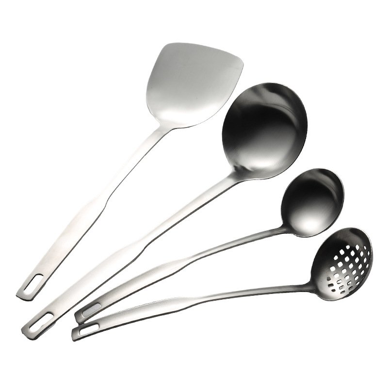 Matte Stainless Steel Cook Soup Ladle Spoon Spatula Set 4pcs Kitchen Tools Set Cooking Utensils