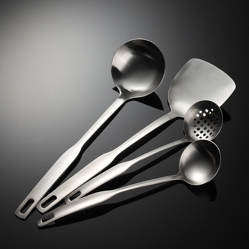 Matte Stainless Steel Cook Soup Ladle Spoon Spatula Set 4pcs Kitchen Tools Set Cooking Utensils