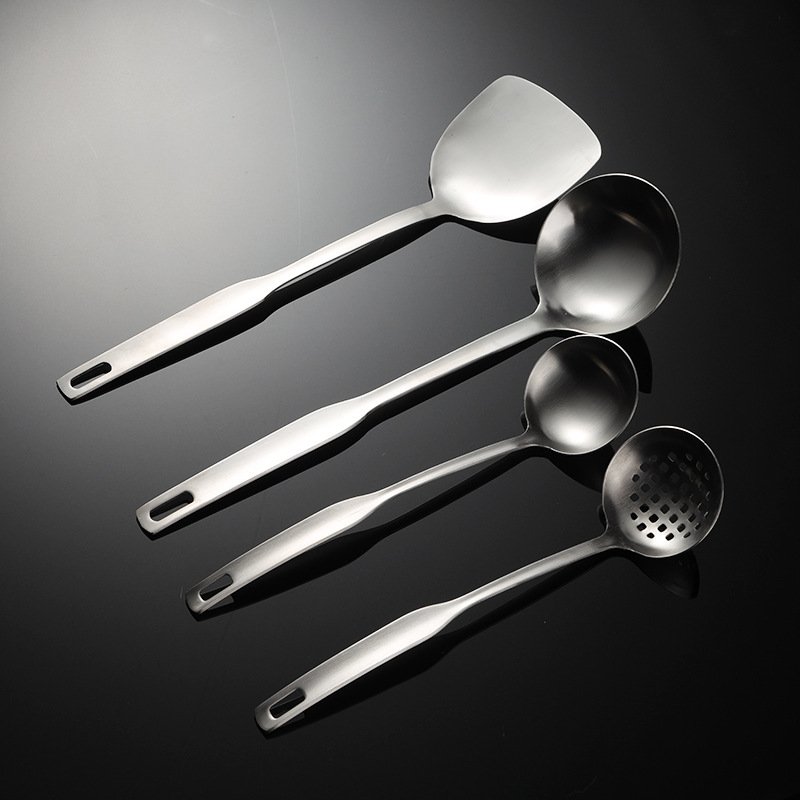 Matte Stainless Steel Cook Soup Ladle Spoon Spatula Set 4pcs Kitchen Tools Set Cooking Utensils