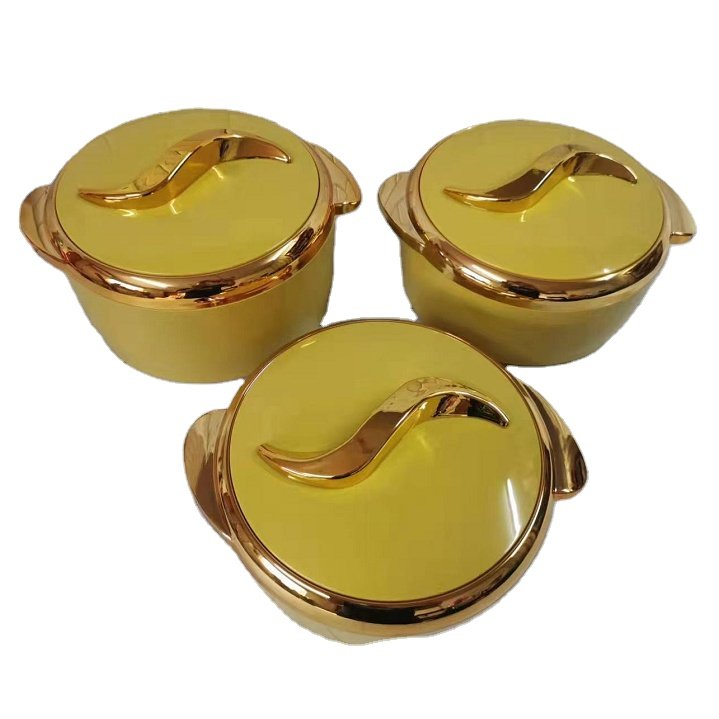 New Design Luxury 3Set Double Layer Insulated Casserole Hot Pot Food Warmer 3 Pcs Set
