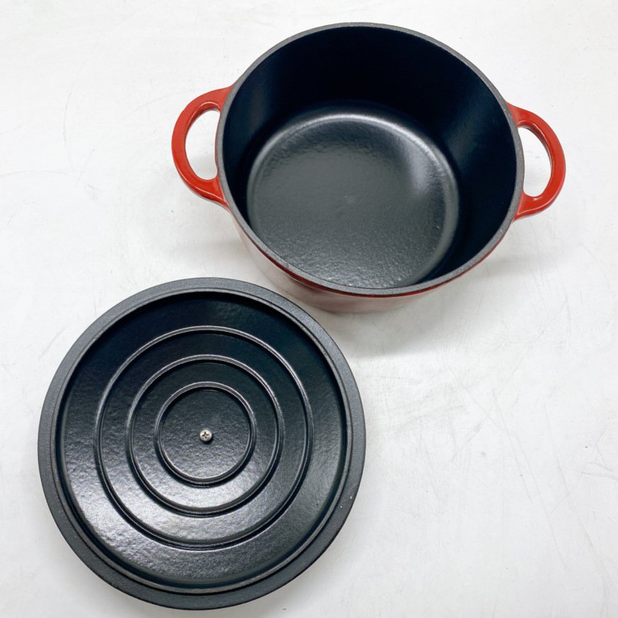 Cast iron enamel pot set, household ceramic non stick pot garden flower pots & planters