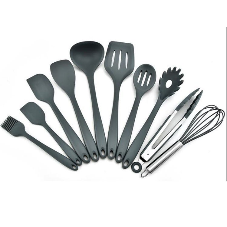 Ready goods Wholesale stock 10 pcs Non-Stick Cooking Tools Kitchen Cookware Set Silicone Kitchen Utensil set