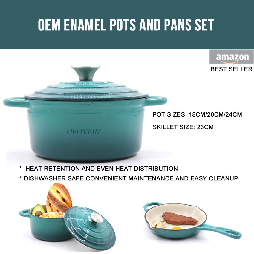 New Arrival Good Price Enameled Cast Iron Cookware Set