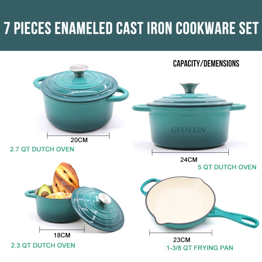 New Arrival Good Price Enameled Cast Iron Cookware Set