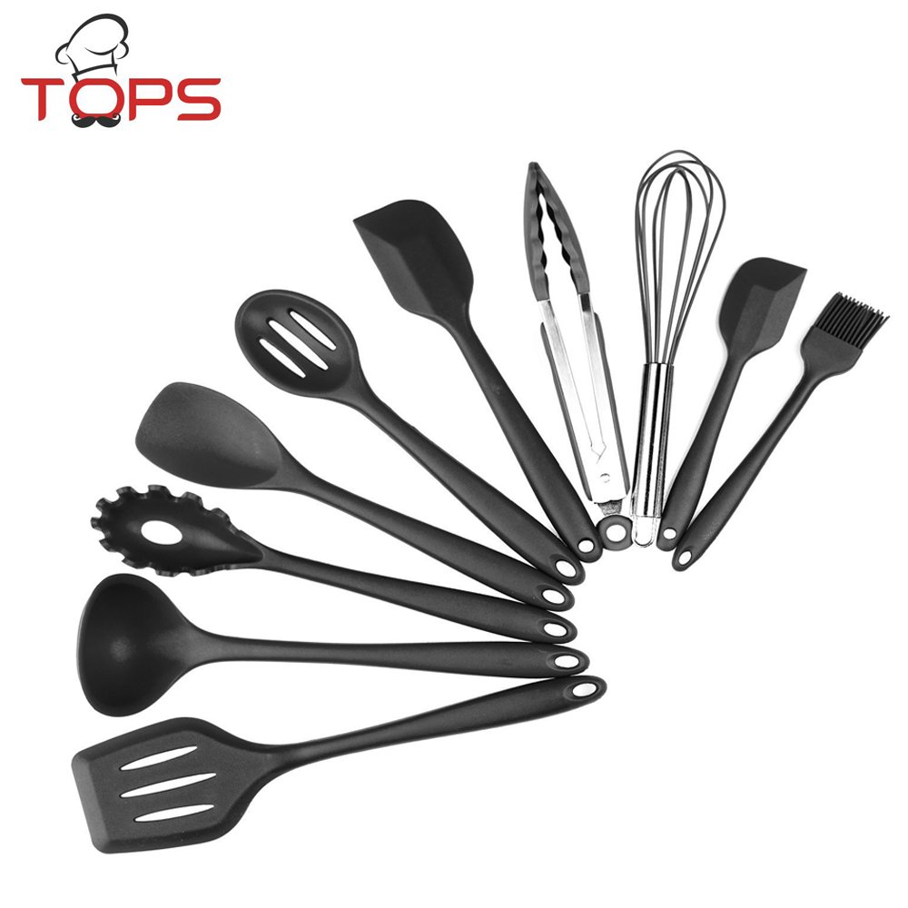 10 Piece Silicone Kitchen Utensils Heat-Resistant Cooking Tools Non-Stick Cookware Sets