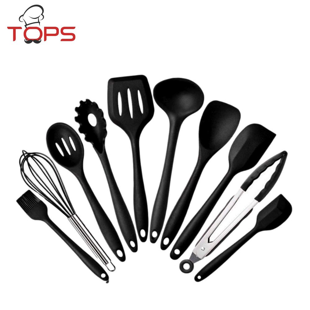 10 Piece Silicone Kitchen Utensils Heat-Resistant Cooking Tools Non-Stick Cookware Sets
