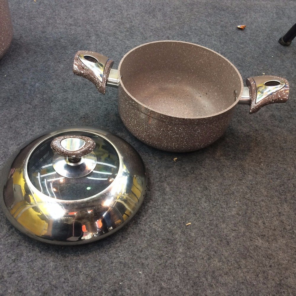 Factory Produce Palestine 6PCS Aluminum Non Stick Casserole 20-30CM Non Stick Marble Granite Coating Cookware Set