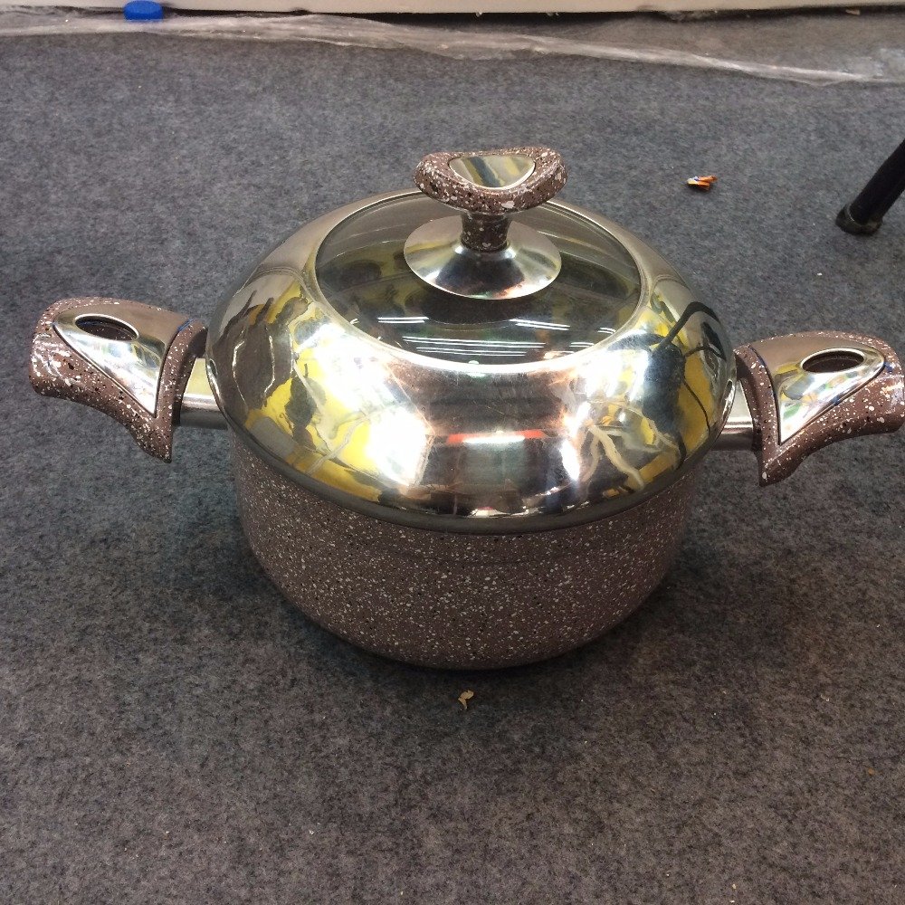 Factory Produce Palestine 6PCS Aluminum Non Stick Casserole 20-30CM Non Stick Marble Granite Coating Cookware Set