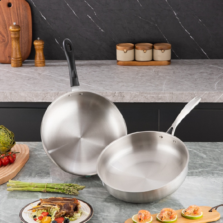 Best Sellers Stainless Steel cookware set Frying Pan for Gas Induction Cookers Uncoated Neutral for Home Cooking