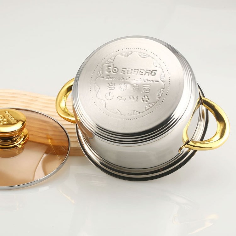 Factory direct sales stainless steel pot set 12PCS cookware set non-stick pan 5 layer cover