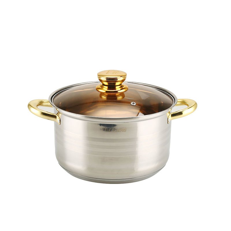 Factory direct sales stainless steel pot set 12PCS cookware set non-stick pan 5 layer cover