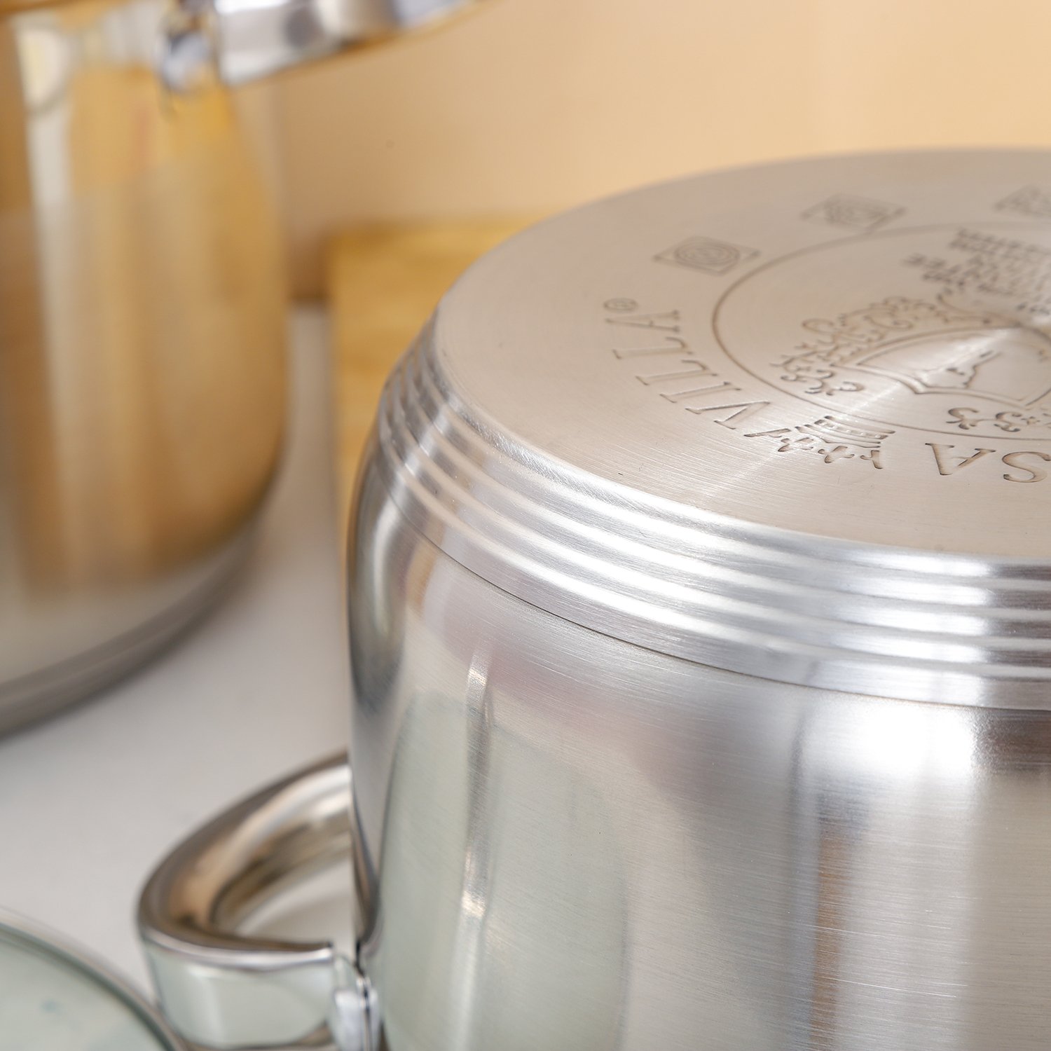 KAISA VILLA KV-2242 High Quality Cooking Pots Sets Stainless Steel Cookware Sets Kitchen Pots Cooking Set Soup & Stock Pots