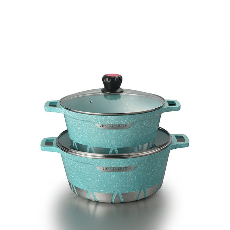 Cook Dinnerware Die Cast 20/24/28/32/28cm10pcs Aluminium Granite Cookware Set Soup & Stock Pans Enamel Cast Iron Cookware Set