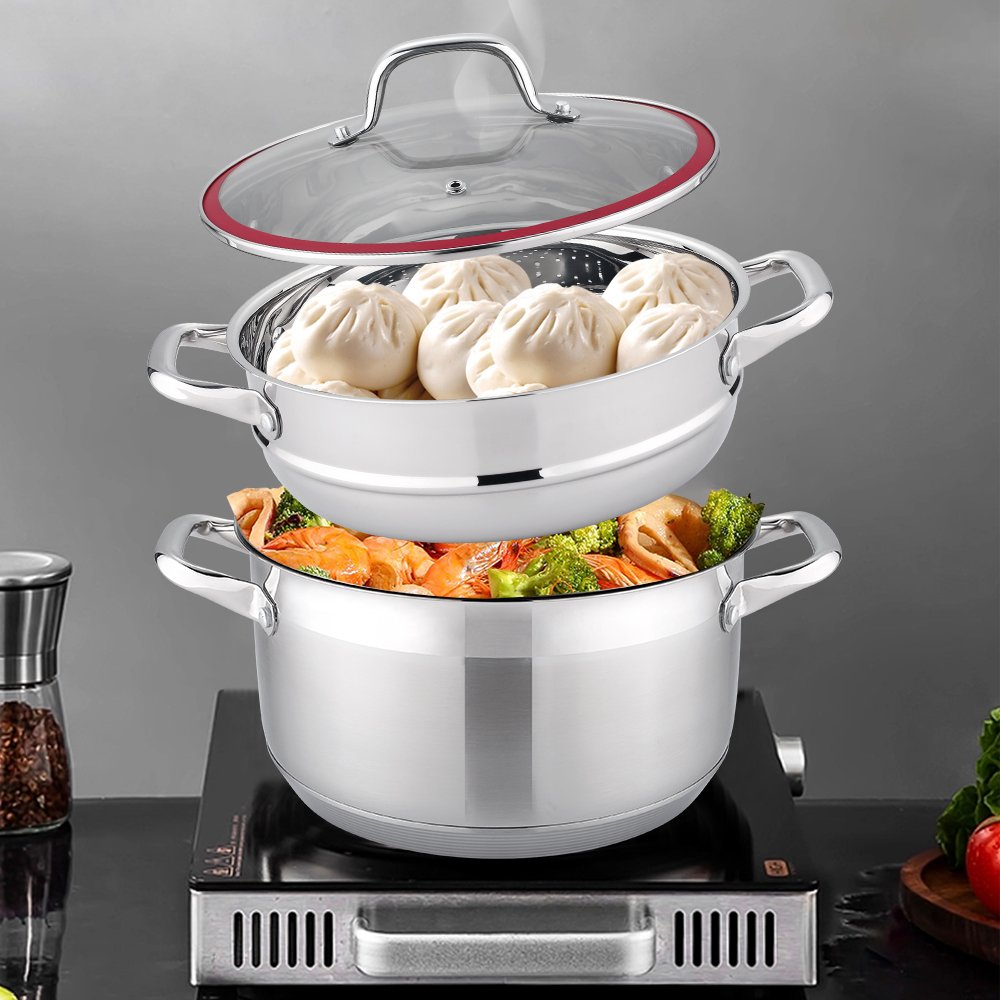 Home Complete Cooking 5 Ply Stainless Steel Cookware Set Non Stick Serving Frying Pan And Pot Set Detachable Handle