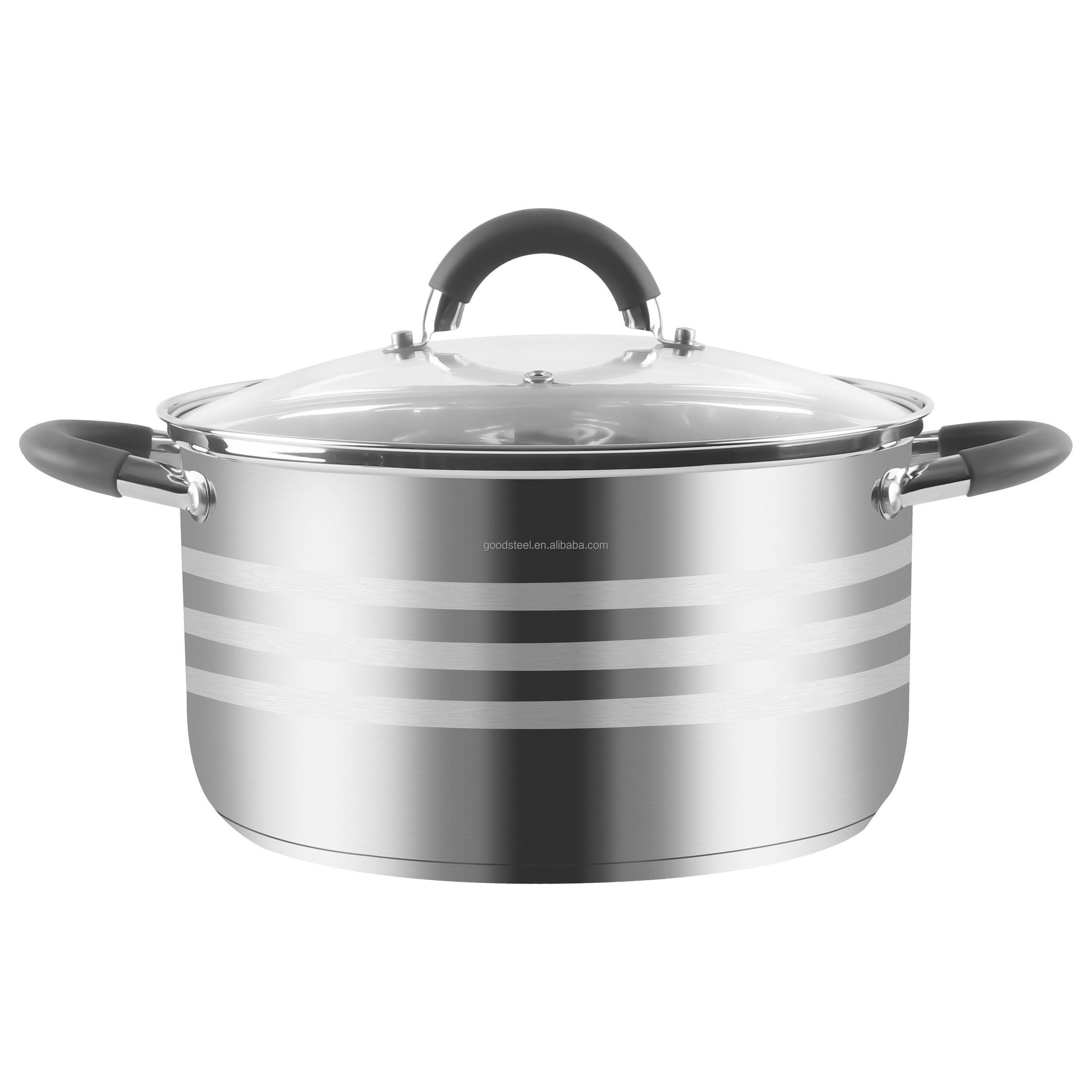 Manufacturer Custom 8Pcs Stainless Steel Cookware Set Induction Cooking Pot Cook Ware Cookware Set with Glass Lid