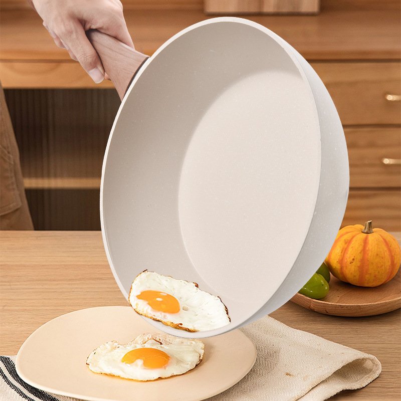 Medical Stone Wok Nonstick Flat Bottom Cast Aluminum Stir Fry Pan Non-Scratch Coating for Cooking Induction Ceramic Stoves