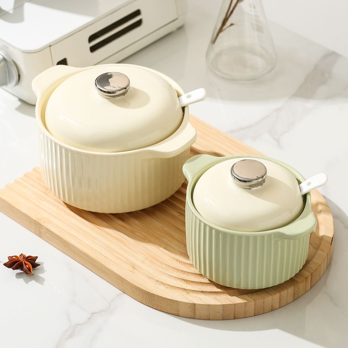 Kitchen non stick Cookware Sets and Bowl Dinnerware Plates Set Ceramic Soup Pot Cooking Pot