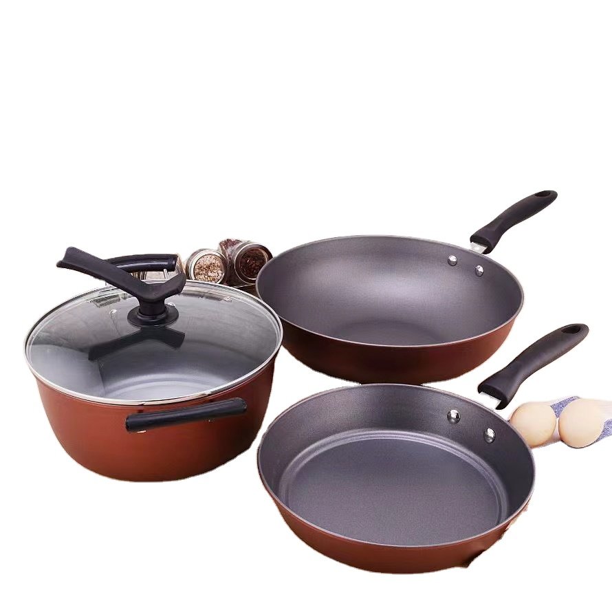 Household Kitchen Die Casting Kitchen Cookware Set Medical Stone Non-stick Pan Cooking Pot Set Non-Stick Cookware Granite